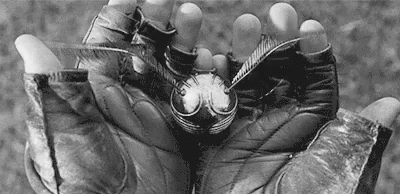 Person Holding Golden Snitch Black And White GIF