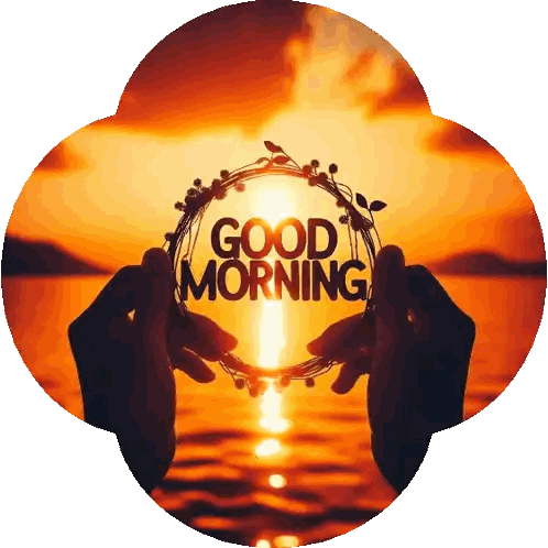Person Holding Good Morning Circle