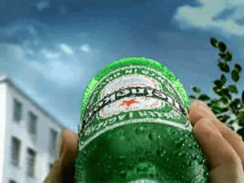 Person Holding Green Heineken Bottle GIF