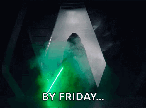 Person Holding Green Light Saber Friday