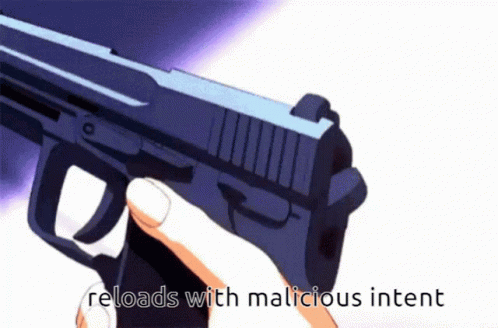 Person Holding Gun Saying Reloads With Malicious Intent