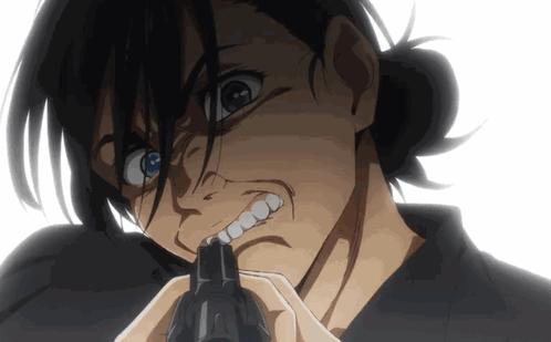 Person Holding Gun With Serious Look