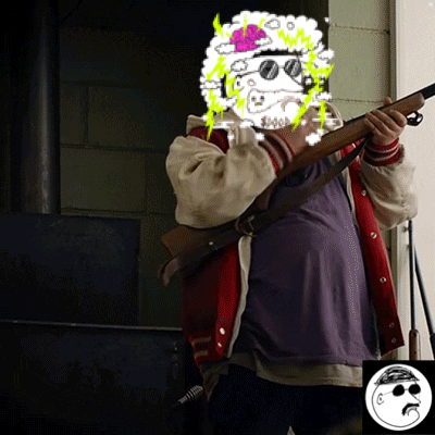 Person Holding Gun With Sheep On Head GIF