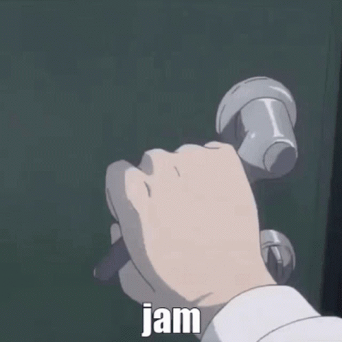 Person Holding Hammer Saying Jam