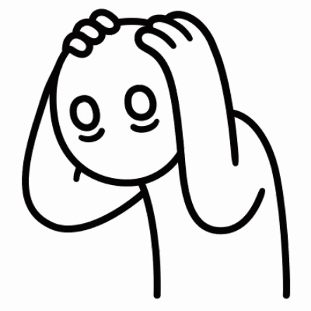 Person Holding Head in Line Drawing