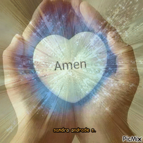 Person Holding Heart Saying Amen