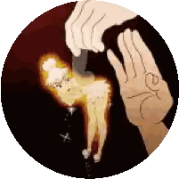 Person Holding Knife in Front of Tinkerbell