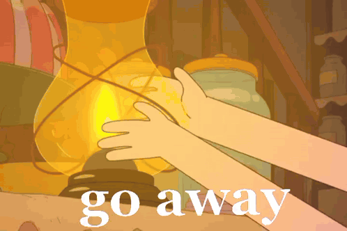 Person Holding Lantern With Go Away GIF