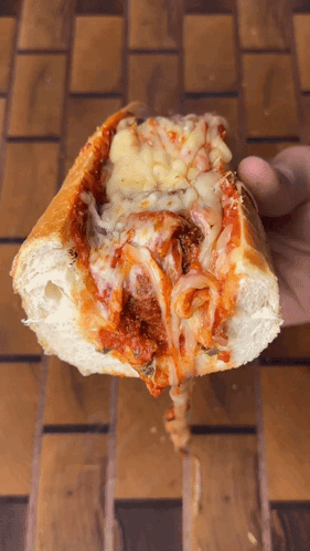 Person Holding Meatball Sandwich