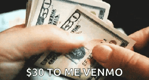 Person Holding Money With $30 Venmo