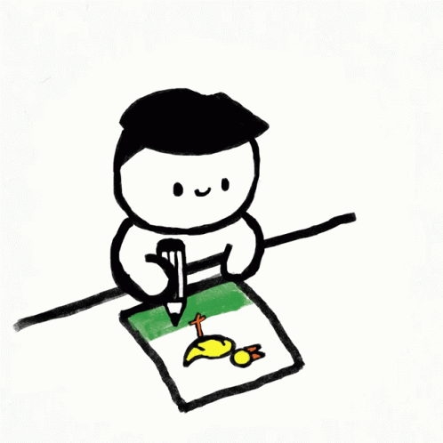 Person Holding Pencil Looking At Picture GIF