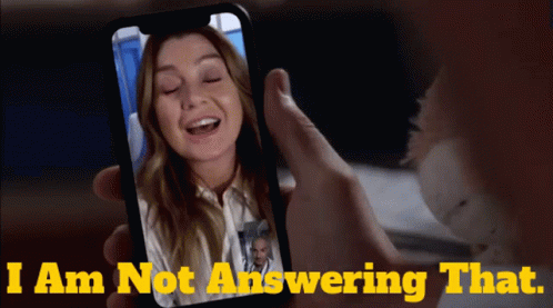 Person Holding Phone Saying I Am Not Answering That