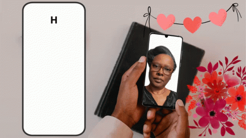 Person Holding Phone With Picture of Woman