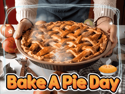 Person Holding Pie Saying Bake A Pie Day GIF