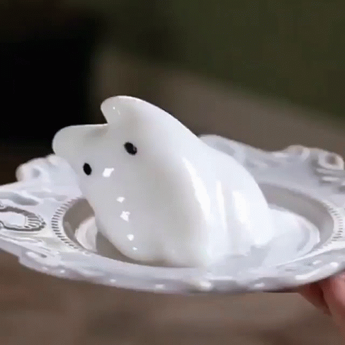 Person Holding Plate With Ghost GIF