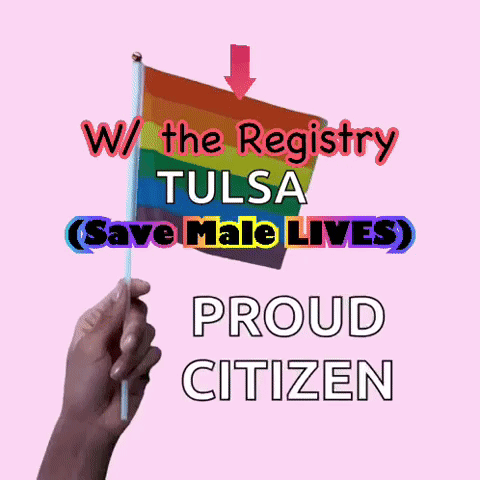 Person Holding Rainbow Flag Save Male Lives Proud Citizen