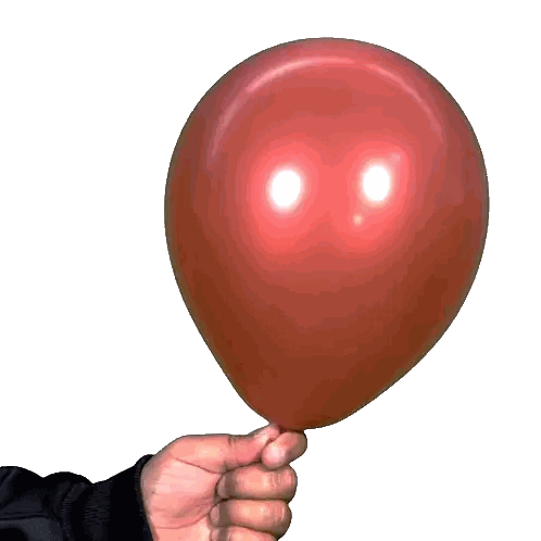 Person Holding Red Balloon with White Eyes