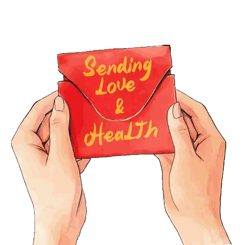 Person Holding Red Envelope Sending Love and Health