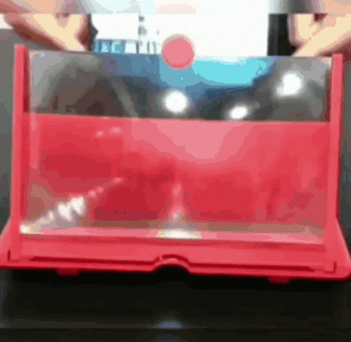 Person Holding Red Laptop