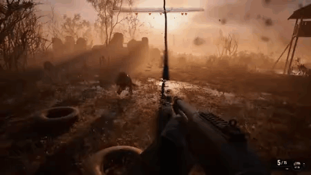 Person Holding Rifle With Running Dog