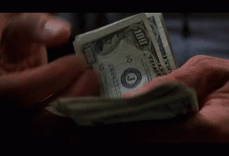 Person Holding Stack Of 100 Dollar Bills GIF
