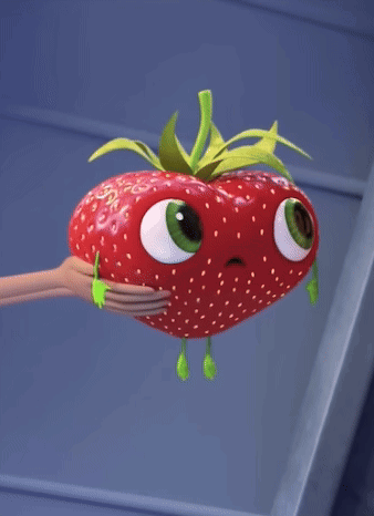 Person Holding Strawberry With Green Eyes