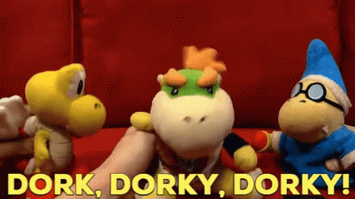 Person Holding Stuffed Animal Saying Dork Dorky