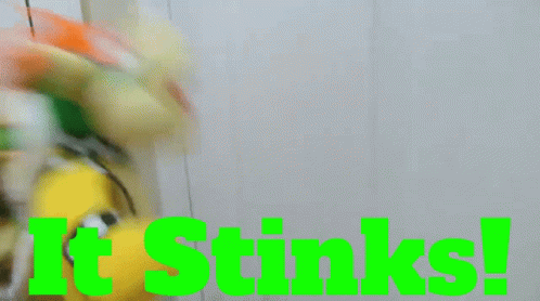 Person Holding Stuffed Animal Saying It Stinks GIF