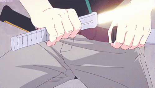 Person Holding Sword With Light GIF