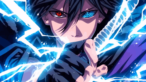 Person Holding Sword With Lightning Behind