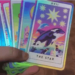 Person Holding Tarot Deck With Star Card GIF