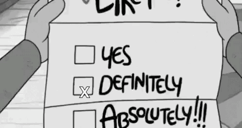 Person Holding Yes Definitely Paper