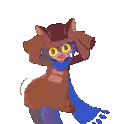 Person in Bear Costume with Yellow Eyes
