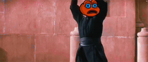 Person in Black Robe with Red Face