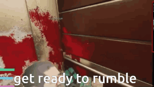 Person In Bloody Elevator Saying Get Ready To Rumble GIF