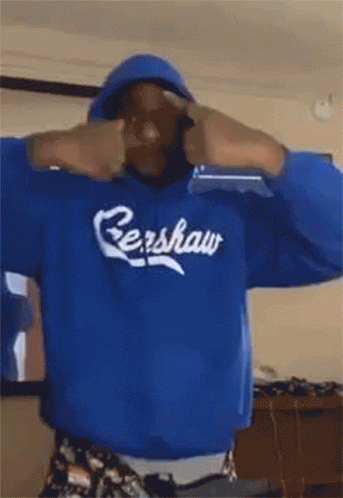 Person In Blue Pershaw Hoodie Before TV GIF