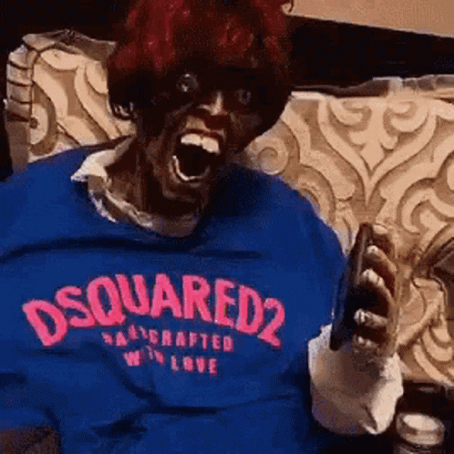 Person in Blue Shirt Saying Dsquared2