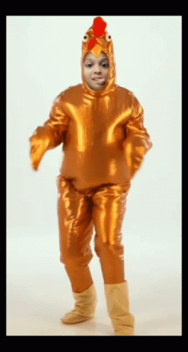 Person in Chicken Costume With Face