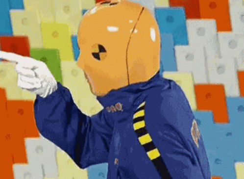 Person In Crash Test Helmet Pointing GIF