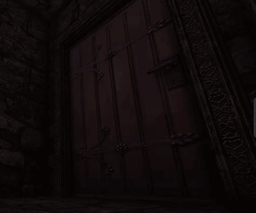 Person In Dark Room With Smoke From Doorway GIF