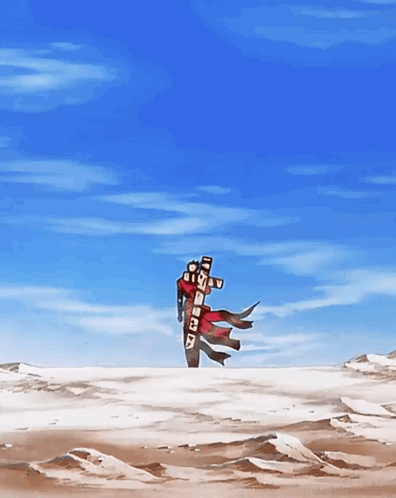 Person In Desert Holding Sign A GIF