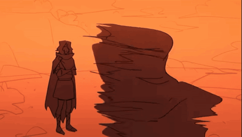 Person in Front of Large Rock