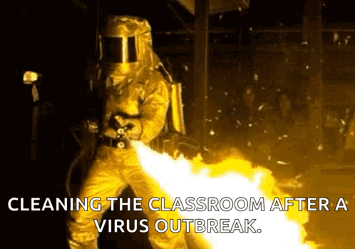 Person in Gas Mask with Glowing Eyes