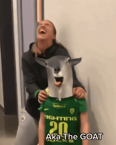 Person In Goat Mask And Fighting 20 Jersey GIF