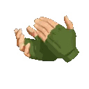 Person in Green Glove Giving High Five