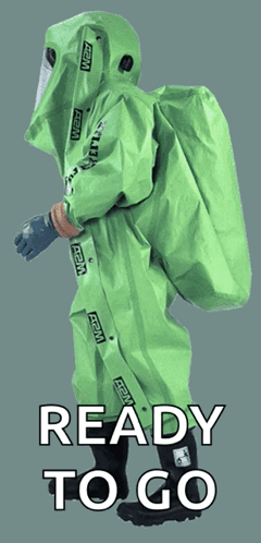 Person in Green Suit Ready to Go