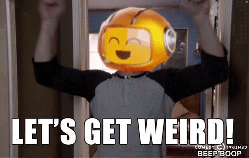 Person In Helmet Saying Lets Get Weird GIF