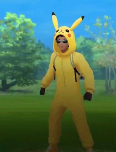Person In Pikachu Costume And Sunglasses GIF
