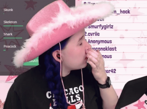 Person In Pink Cowboy Hat And Chicago Lls Shirt GIF