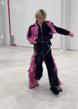 Person In Pink Jacket And Black Pants Dancing GIF